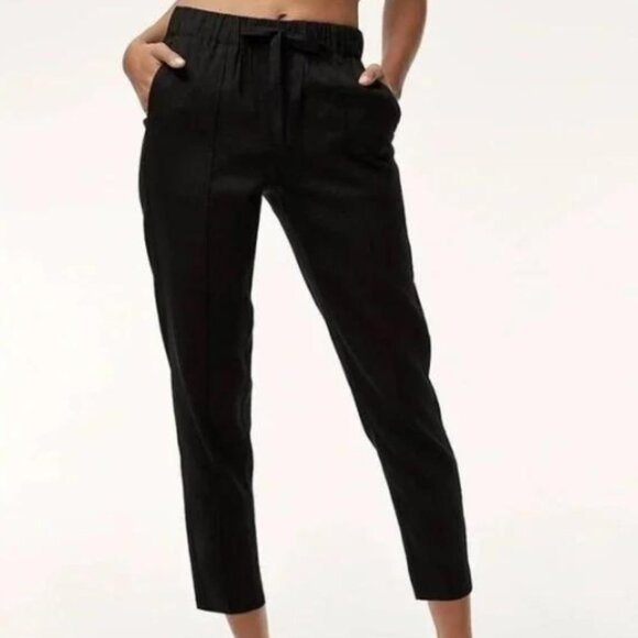 Aritzia Babaton Errol Linen Blend Drawstring Pants 16367 - Picture 1 of 14